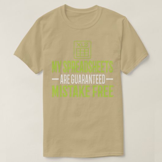T-shirt Feuille de calcul Guaran Erreur Gratuit Excel (Design devant)