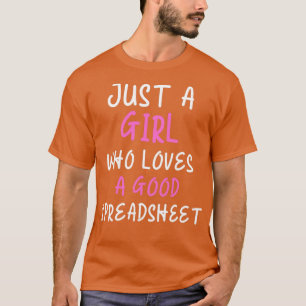 T-shirt Feuille De Calcul Maman Juste Une Fille Qui Aime L