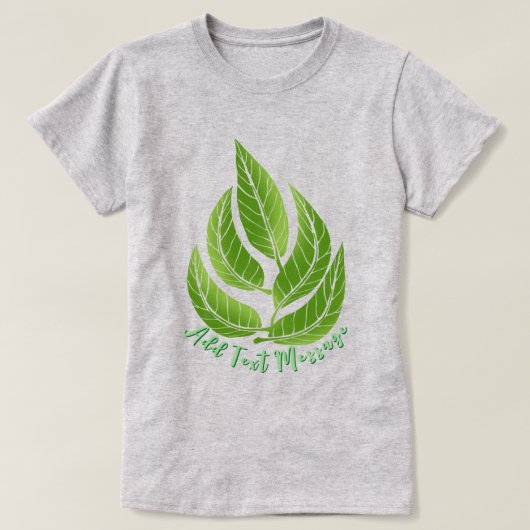 T-shirt Feuille de feuilles vertes (Design devant)