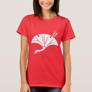 T-shirt Feuille de ginkgo en forme de grue