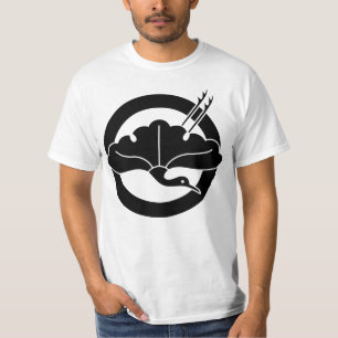 T-shirt Feuille de ginkgo en forme de grue sur cercle