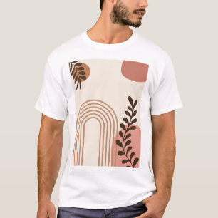 T-shirt Feuille de palmier arc-en-ciel Soleil, Art géométr