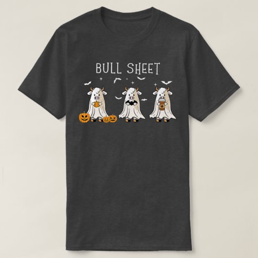 T-shirt Feuille de taureaux Boo Fantôme Vache Halloween Dr (Design devant)