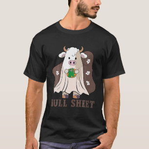 T-shirt Feuille de taureaux Drôle Citrouille Vache Fantôme