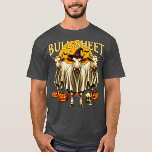 T-shirt Feuille de taureaux Drôle Vache Halloween Fantôme
