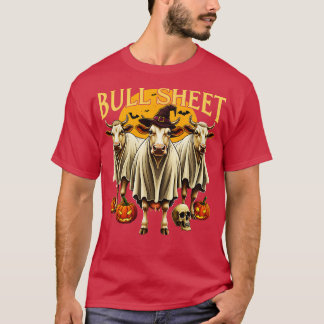 T-shirt Feuille de taureaux Drôle Vache Halloween Fantôme
