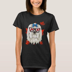 T-shirt Feuille d'érable canadienne maltaise Pet d'drapeau