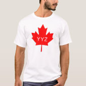 T-shirt Feuille d'érable - code d'aéroport de Toronto (Devant)