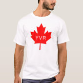 T-shirt Feuille d'érable - code d'aéroport de Vancouver (Devant)