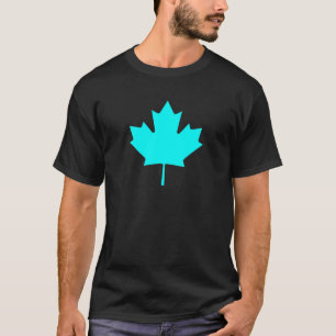 T-shirt Feuille d'érable CyanTransp les cadeaux de Zazzle