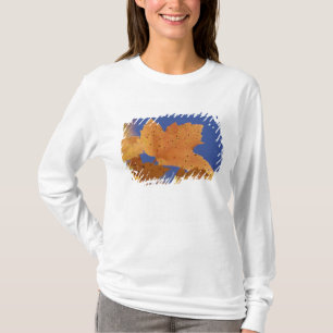 T-shirt Feuille d'érable d'automne et ciel bleu, Blanc