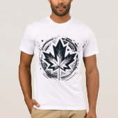 T-shirt Feuille d'érable géométrique moderne (Devant)