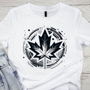 T-shirt Feuille d'érable géométrique moderne