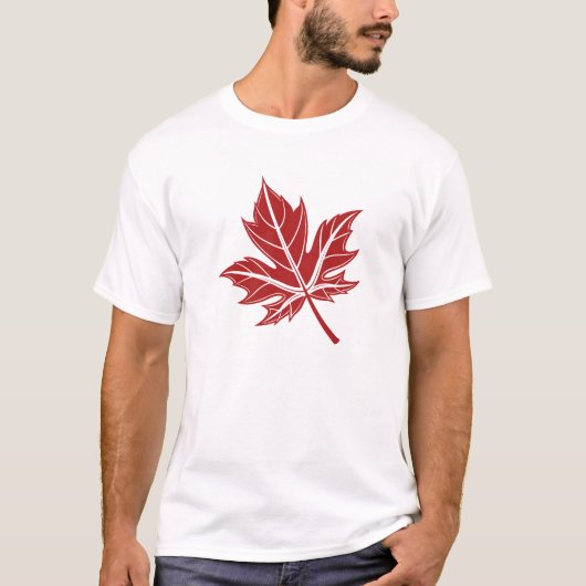 T-shirt Feuille d'érable rouge gras (Devant)