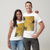 T-shirt Feuille d'or, conception noire abstraite (Unisexe)