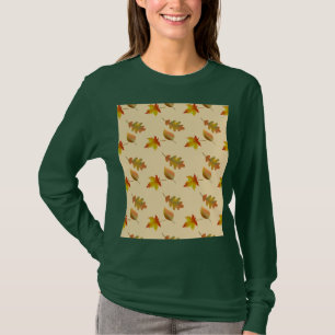 T-shirt feuille feuille chêne d'érable en automne