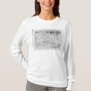 T-shirt Feuille manuscrite de score pour l'opus de bemol