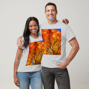 T-shirt Feuille orange