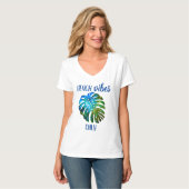 T-shirt Feuille tropicale de Monstera de citation de (Devant entier)