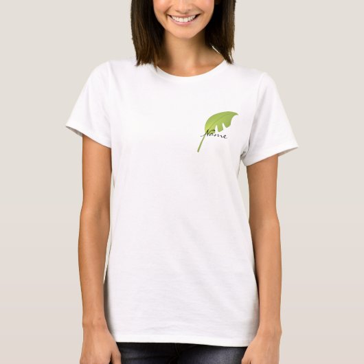 T-shirt Feuille tropicale verte fraîche (Devant)