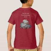 T-shirt Feuilles automnales Citrouille Rustique Bleu (Dos)