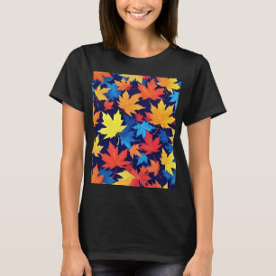T-shirt Feuilles Colorées D'Automne Sur Arrière - plan Ble