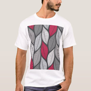 T-shirt Feuilles colorés : motif sans couture dessiné à la