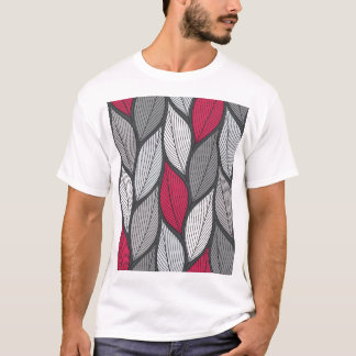 T-shirt Feuilles colorés : motif sans couture dessiné à la