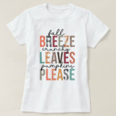T-shirt Feuilles croquant de brise d'automne s'il vous pla (Design devant)