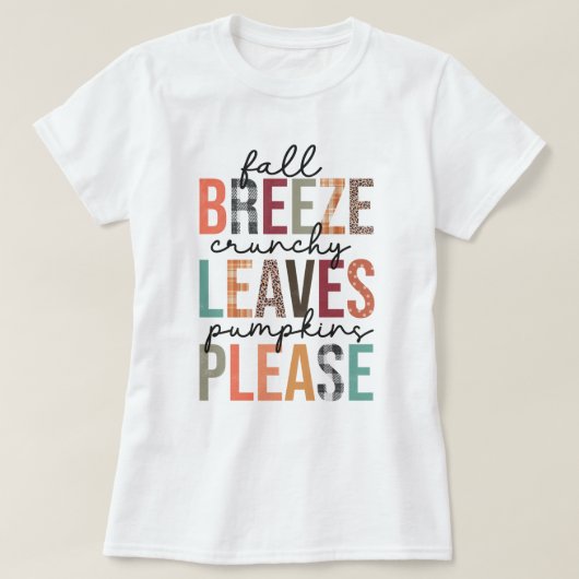 T-shirt Feuilles croquant de brise d'automne s'il vous pla (Design devant)