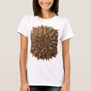 T-shirt Feuilles d'AUTOMNE argentées élégantes Design mode
