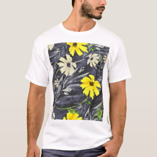 T-shirt Feuilles d'automne, baies : motif d'aquarelle.