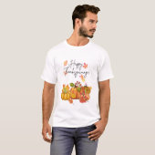 T-shirt Feuilles d'automne bon thanksgiving et Citrouille (Devant entier)
