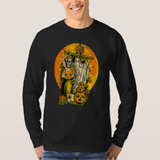 T-shirt Feuilles d'automne d'Halloween Fantôme Citrouille 