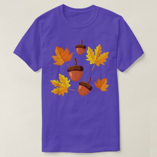 T-shirt Feuilles d'automne et Acorns automne pour les femm (Design devant)