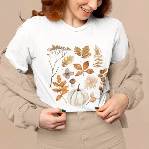 T-shirt Feuilles d'automne et Citrouille