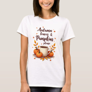 T-shirt Feuilles d'automne et citrouilles s'il vous plaît