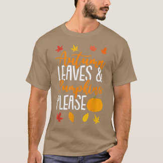 T-shirt Feuilles D'Automne Et Citrouilles S'Il Vous Plaît 