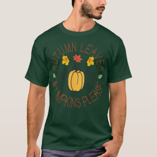 T-shirt Feuilles D'Automne Et Citrouilles S'Il Vous PlaîtA