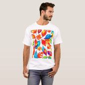 T-shirt Feuilles d'automne Motif Abstrait (Devant entier)