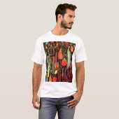 T-shirt Feuilles d'automne : motif transparent foncé. (Devant entier)