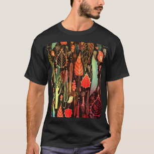 T-shirt Feuilles d'automne : motif transparent foncé.