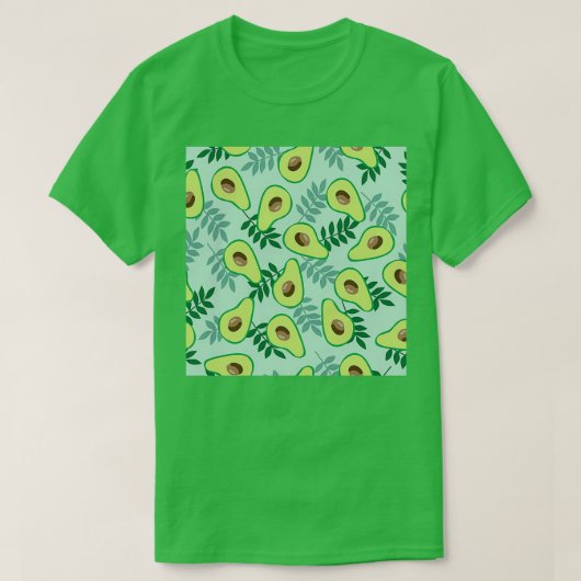 T-shirt Feuilles d'avocat vert clair arrière - plan mûr (Design devant)