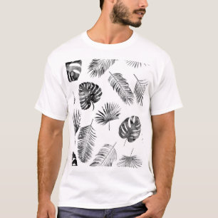 T-shirt Feuilles de palmier noir : vintage sans soudure.