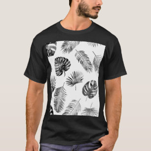 T-shirt Feuilles de palmier noir : vintage sans soudure.