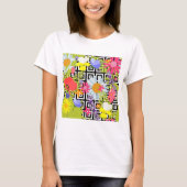 T-shirt Feuilles De Palmiers Et Fleurs (Devant)