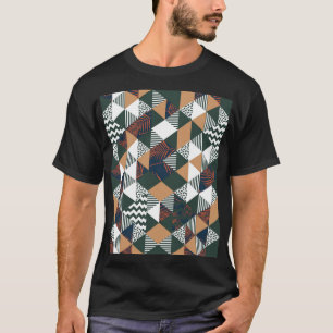 T-shirt Feuilles de palmiers géométriques, motif à la mode