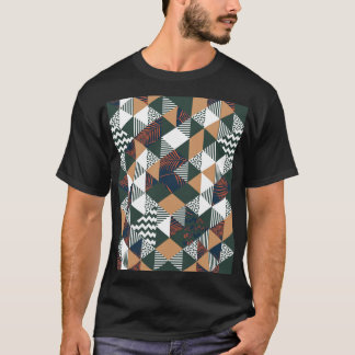 T-shirt Feuilles de palmiers géométriques, motif à la mode