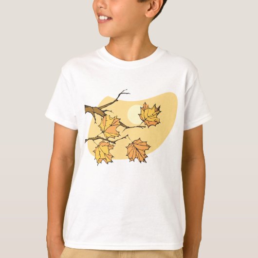 T-shirt Feuilles d'érable d'automne avec Branches et couch (Devant)