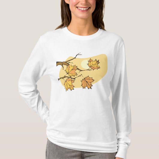 T-shirt Feuilles d'érable d'automne avec Branches et couch (Devant)